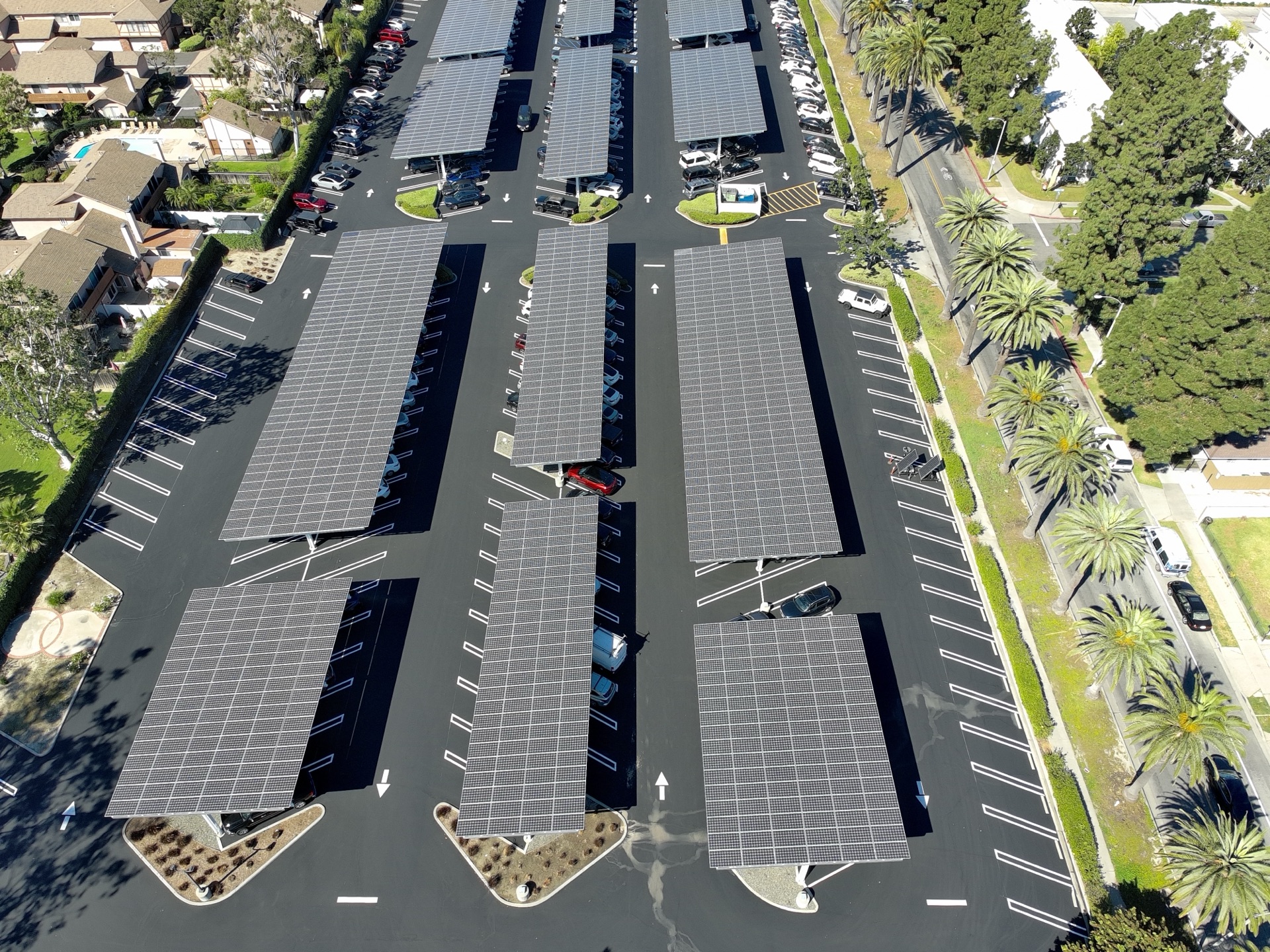 High-resolution aerial photo of solar installation